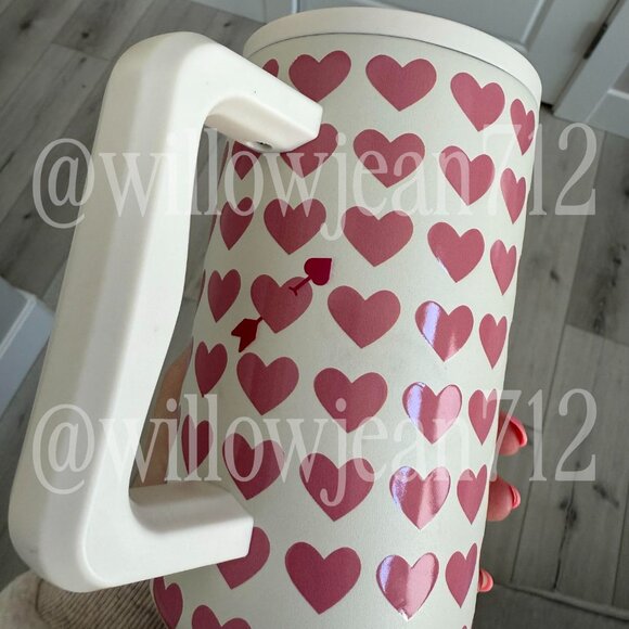 Simple Modern Pink Hearts on White - Valentine's Day 40 oz Trek Tumbler - Target - Picture 2 of 5